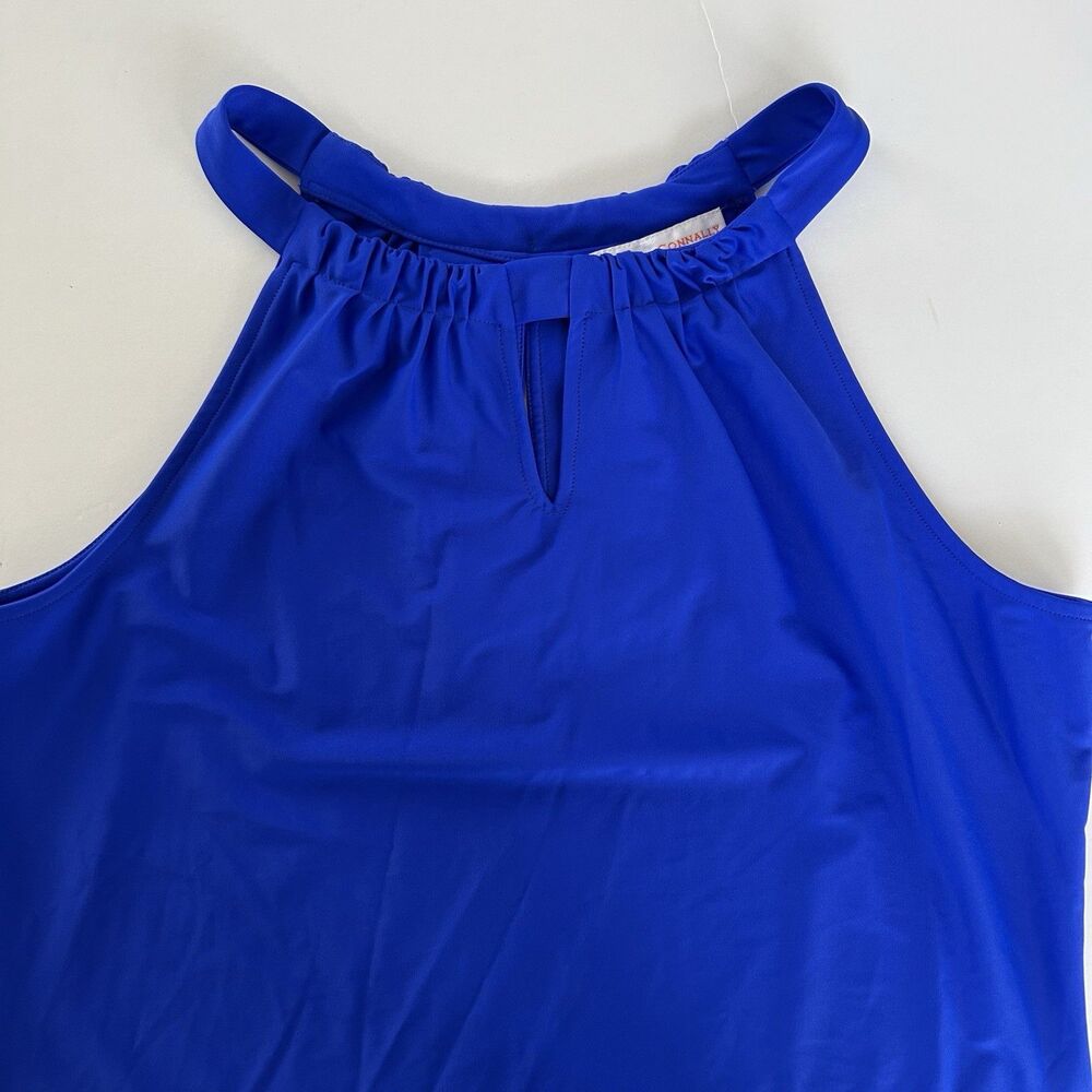 Jude Connally Royal Blue Claire Halter Tank Top Stretch Size L Keyhole Preppy